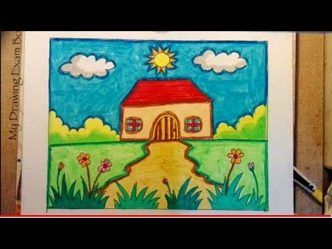 Simple Drawing For Kids | Painting For Kids | Easy To Draw Scenery For Kids