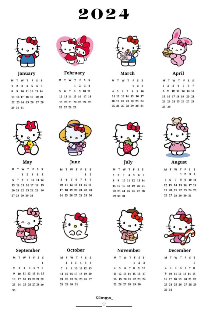 2024 Hello Kitty Calendar