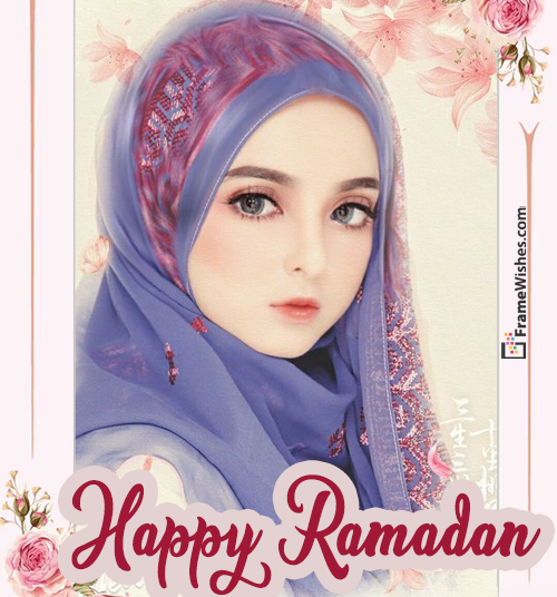 Beautiful Flowers Happy Ramadan Photo Frame Free Online For Friends And Family