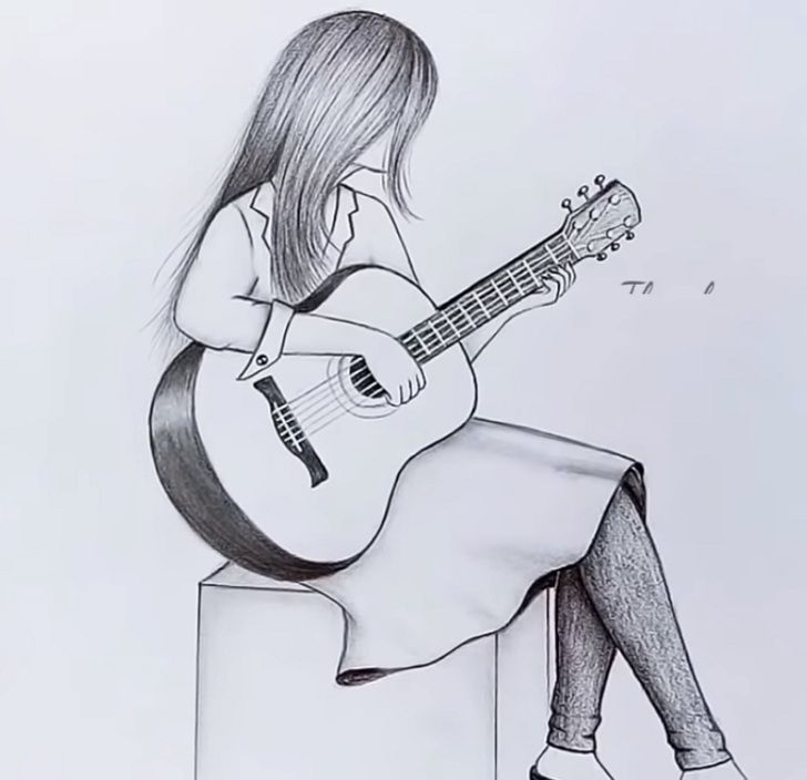 pencil sketch of girl | Photoskart
