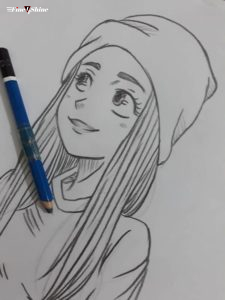 Beautiful pencil sketch of girl 1