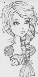 Beautiful pencil sketch of girl 3