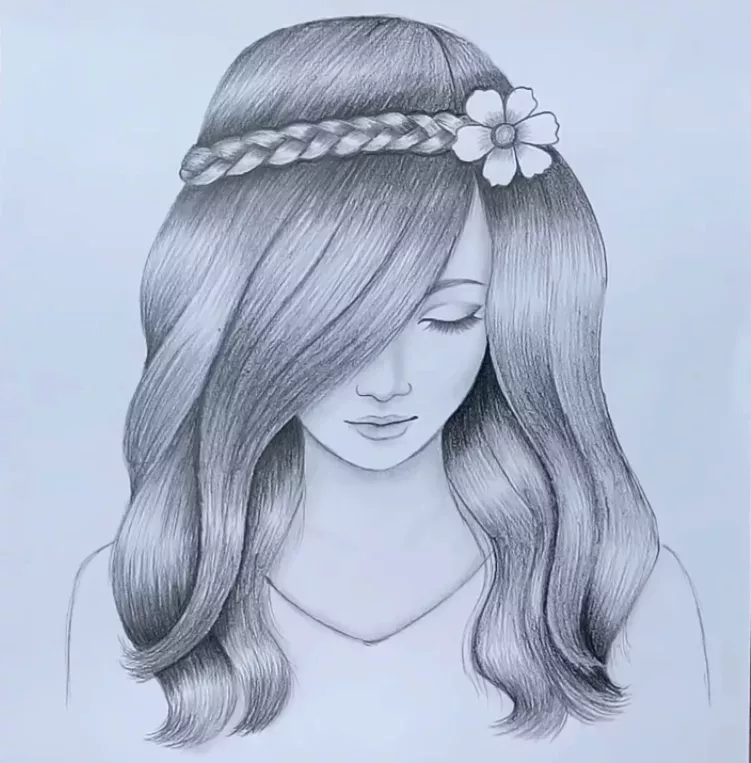 Girl With Braided Hair Colored Pencil Drawing by lune-artsy on DeviantArt