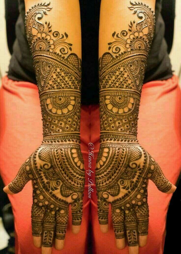 दुल्हन के हाथ की मेहंदी Bridal Mehndi Designs for Full Hands Front and Back
