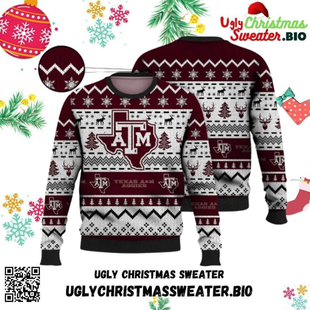 Christmas Funny Cute Texas A&Amp;M Aggies Season Sweater Ugly Unisex