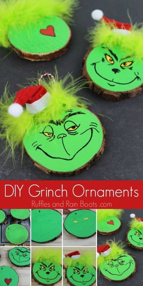 Diy Grinch Ornament Set For A Christmas Tree Or Gifts
