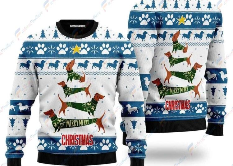 Dachshund Holiday Spirit Ugly Christmas Sweater, Ugly Christmas Sweater Women'S