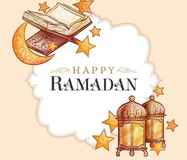 Download Watercolour Happy Ramadan And Night Stars For Free