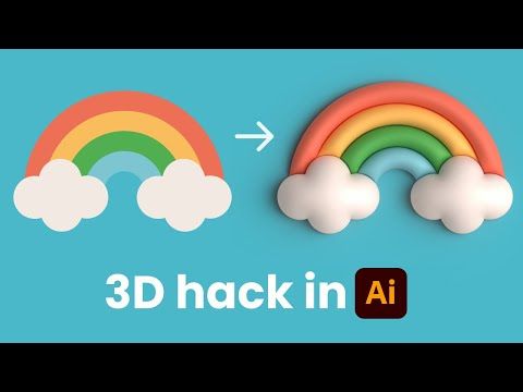 Easy 2D To 3D Illustration Hack For Beginners | Adobe Illustrator Tutorial