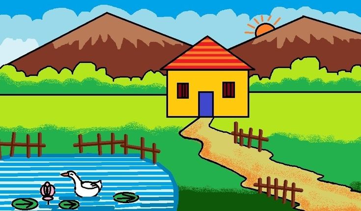 About: how to draw scenery for kids (Google Play version) | | Apptopia-saigonsouth.com.vn