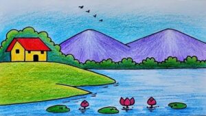 Easy landscape drawing for kids and beginners 2 1