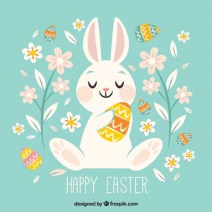 Flat Happy Easter Day Background