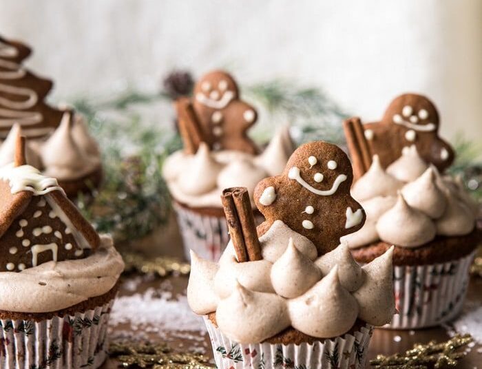 Gingerbread Cupcakes With Cinnamon Browned Butter Buttercream.