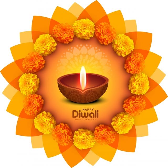Happy Diwali Decorative Flowers Card Celebration Background Vec, Abstract, Light, Diwali PNG and Vector with Transparent Background for Free Download