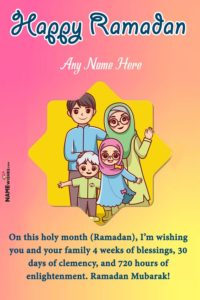 Happy Ramadan Mubarik Wishes with Name and Photo Edit