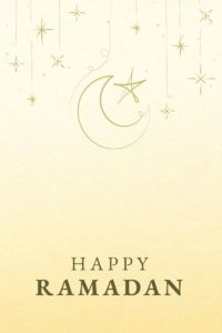 Happy ramadan social media post with star and crescent moon illustration | premi…