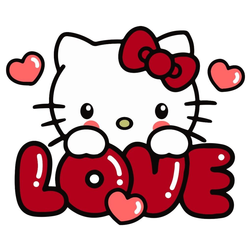 Hello Kitty Love Valentine Svg