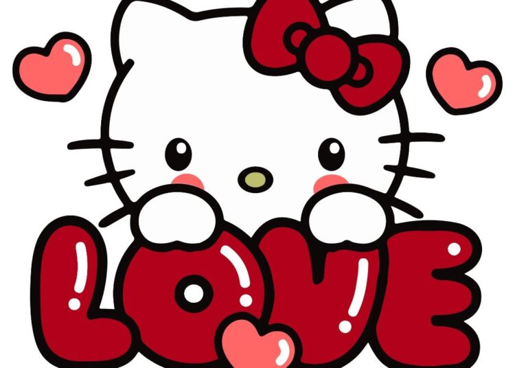 Hello Kitty Love Valentine Svg