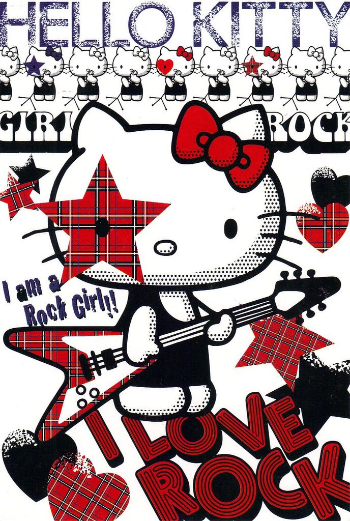 Hello Kitty Rock Ad Postcard