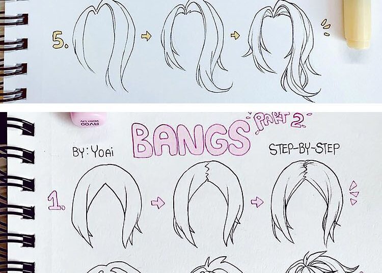 How To Draw Hair And How To Draw Bangs With These Simple Tutorials