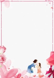 Painted Fresh Mother And Daughter Back Mothers Day Background Material
