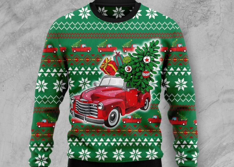 Pickup Truck Ugly Christmas Sweater
