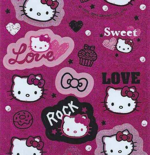 Pink Hello Kitty Sticker Sheet - Available