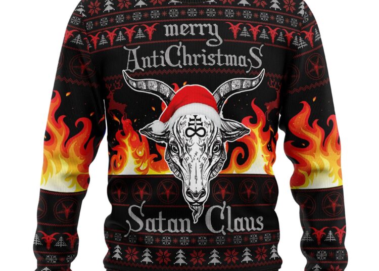 Satan Claus Merry Christmas Hail Satanic Ugly Christmas Sweater