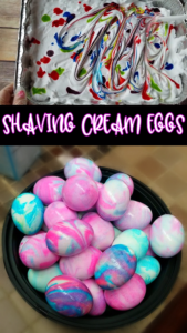 Shaving Cream Dyed Easter Eggs