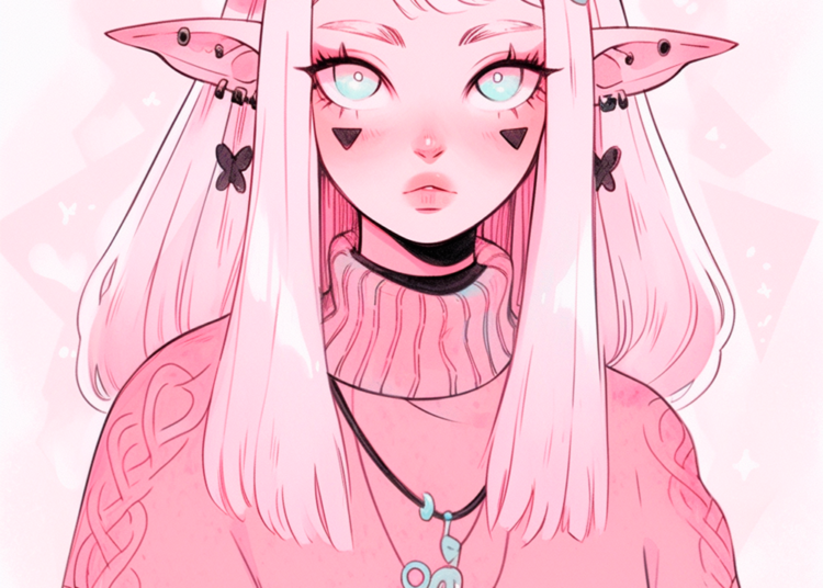 Sticker | Сute Demon Girl | Pink
