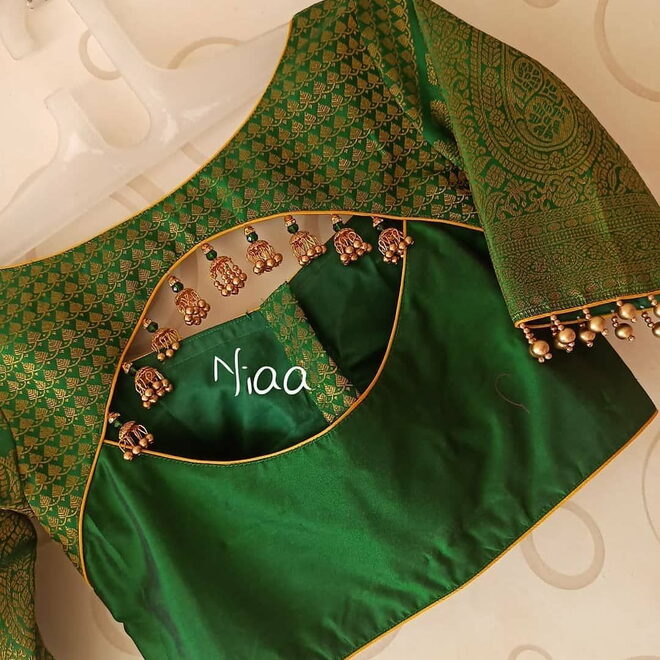 Designerprettyblouses On Instagram These Gorgeous Green Color Blouse Designs From Niaa, Boutique Not For Sale Designer Blouse Ideas Sareeblouseinspiration Tag Your Image